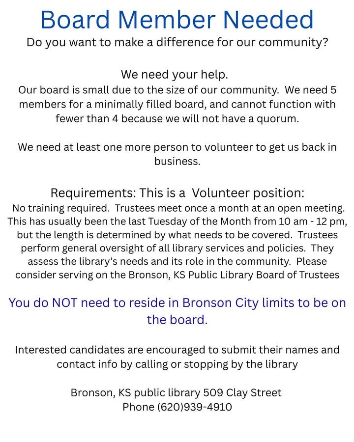 Bronson KS Public Library